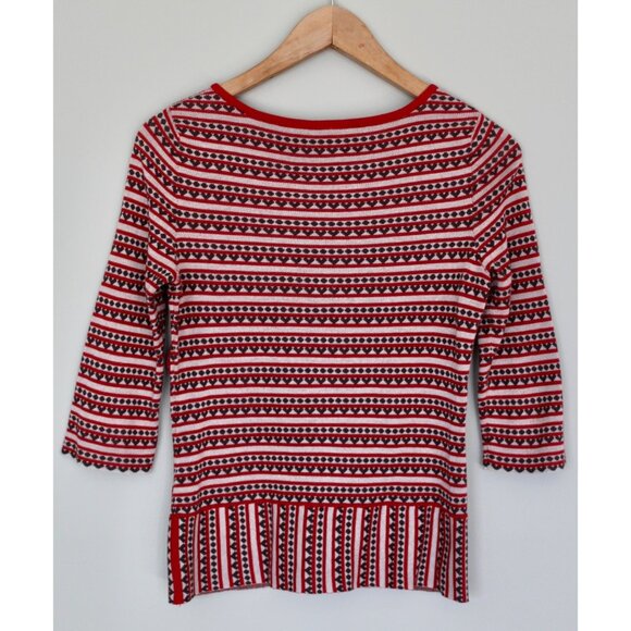 Vintage MOTH Anthropologie Lovelorn Cardigan Red Hearts Sweater, Size S Small XS - Picture 5 of 8